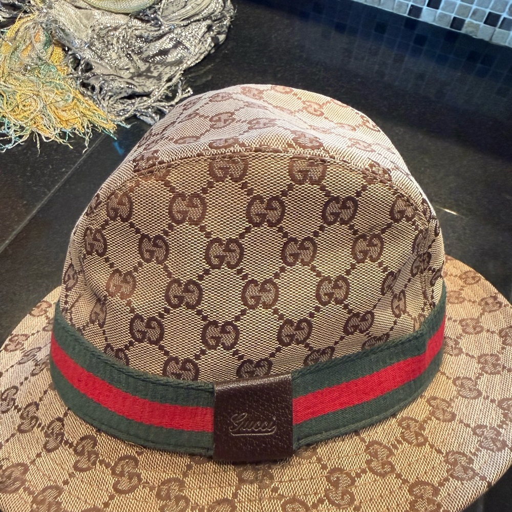 Gucci Brown Monogram Hat